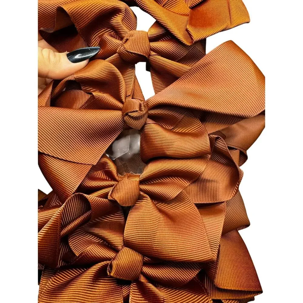 NWT Set of 12 Cooper Colored Bows About 5ish Inches Each